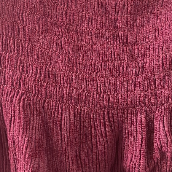 Wine Cold Shoulder Smocked Top from SIRENS - Picture 2 of 2